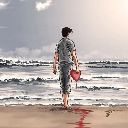 sad Whatsapp DP for boys, sad DP for boys boy carrying his heart DP for boys