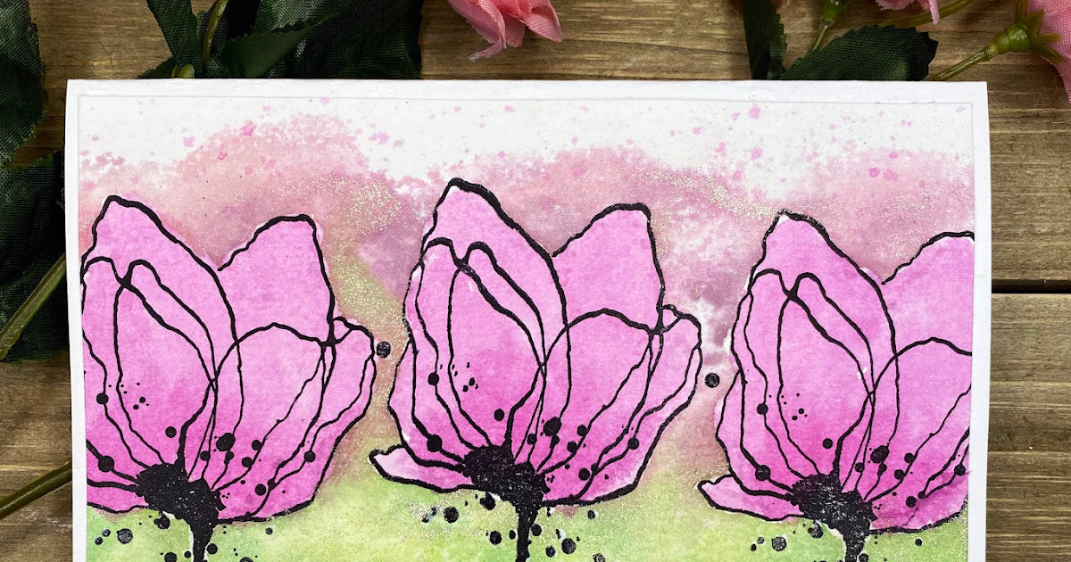 Watercolor & Resist Flower Card Nadine Carlier