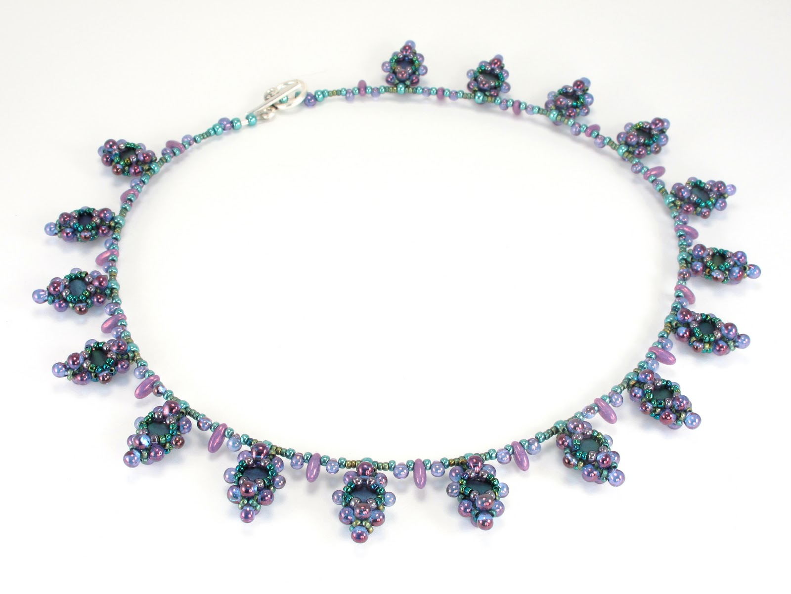 Bead Origami Tila Droplet Charm Necklace