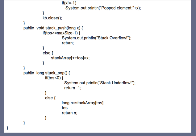 Stack data structure