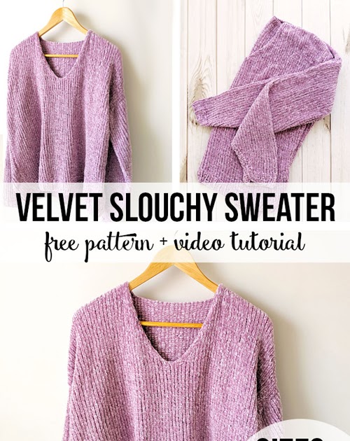 Beautiful Skills - Crochet Knitting Quilting : Velvet Slouchy Sweater ...