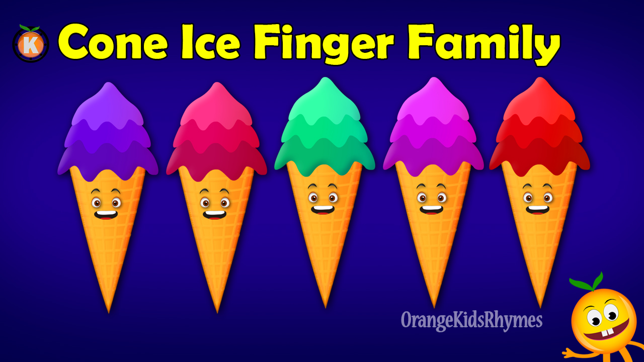 Orange Kids Rhymes Cone Ice Cream Finger family Songs Finger Family