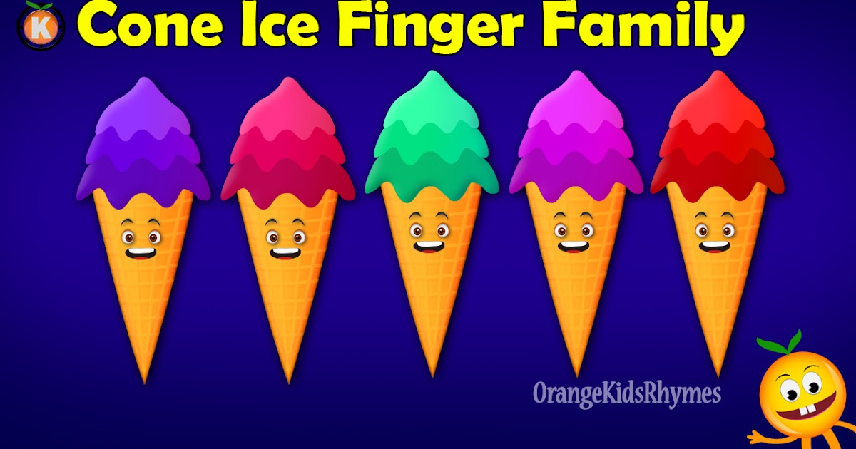 Orange Kids Rhymes Cone Ice Cream Finger family Songs Finger Family