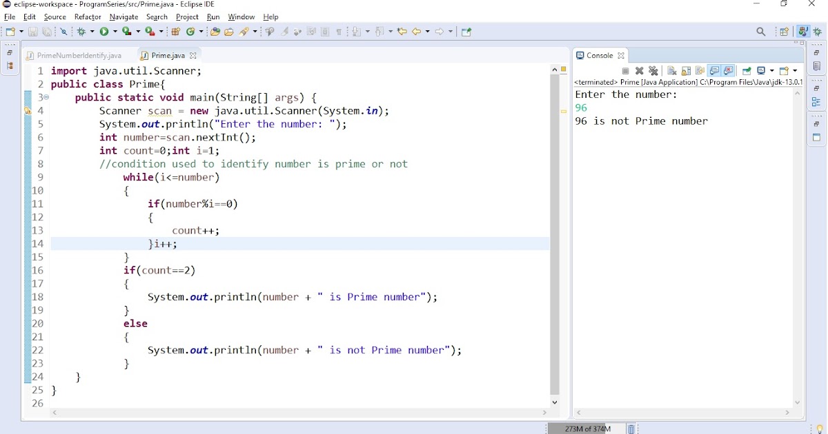 Basic Java Programs: Prime Number