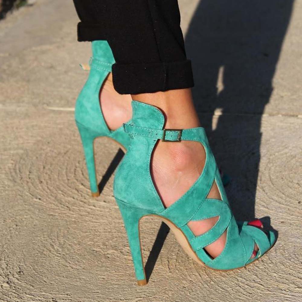 zara green high heels