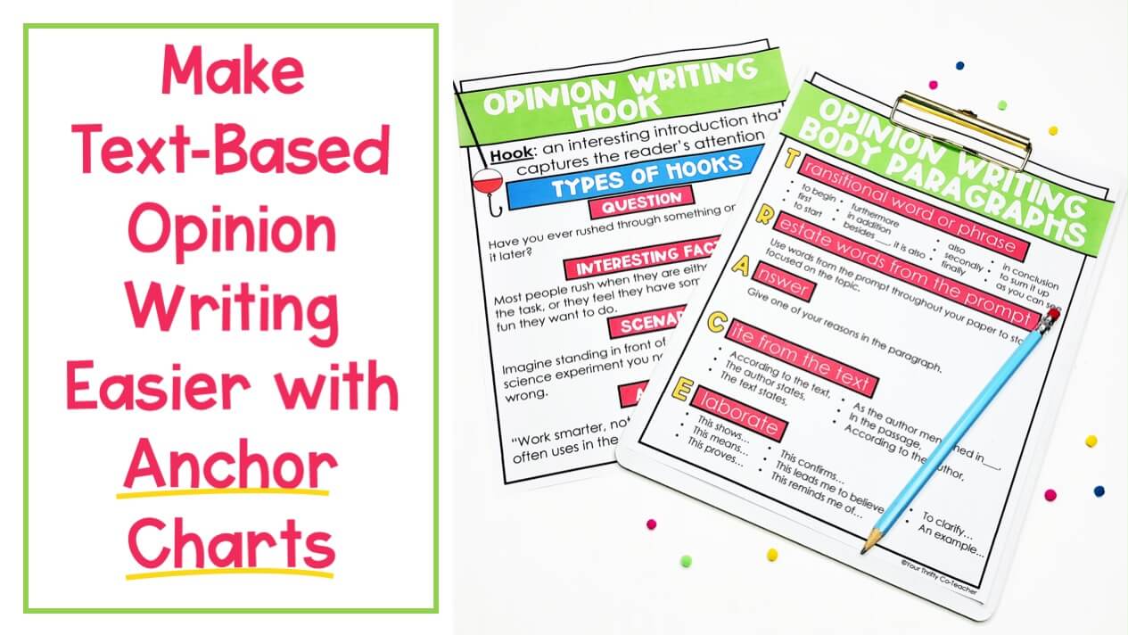 Opinion Writing Anchor Charts for Upper Elementary Students Your