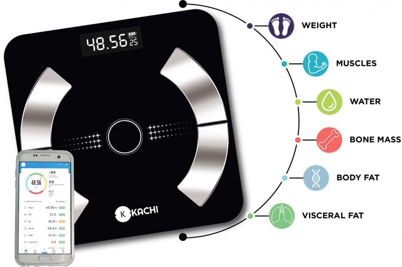 Cân Điện Tử Bluetooth Phân Tích Chỉ Số Cơ Thể Kachi MK223