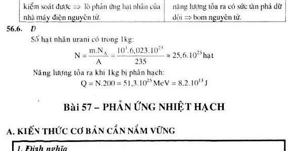 Bài 57: Phản ứng nhiệt hạch