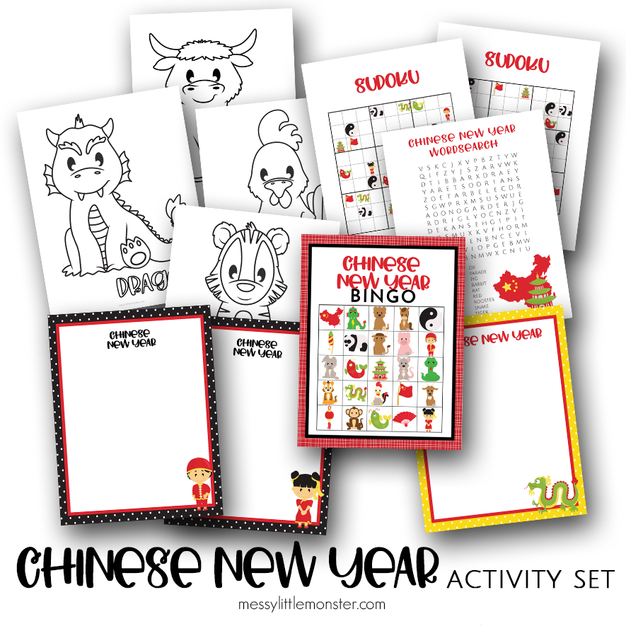 Chinese New Year Coloring Pages & Activities - Messy Little Monster Chinese New Year Coloring Pages & Activities - Messy Little Monster