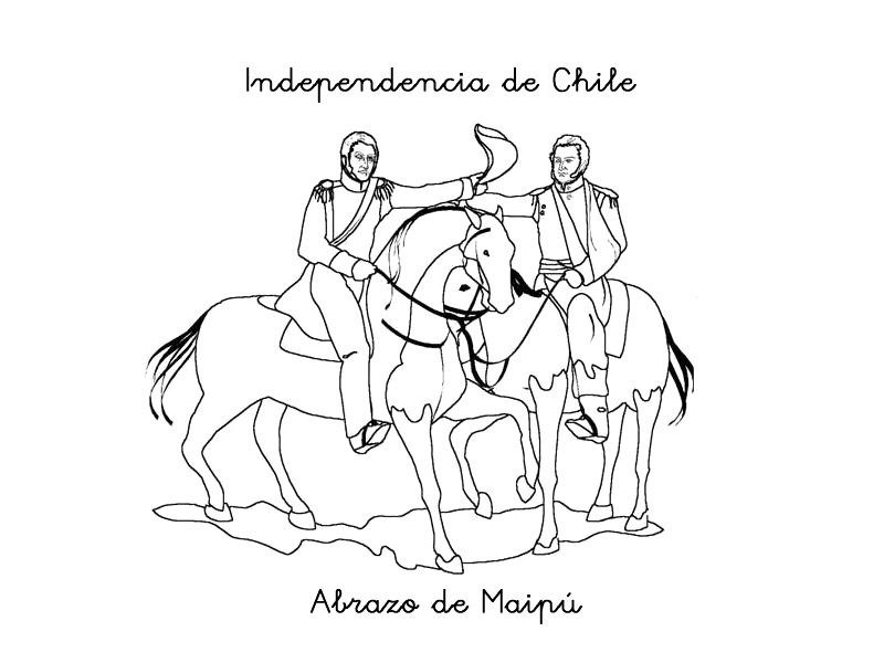 Colorear independencia de Chile - Jugar y Colorear