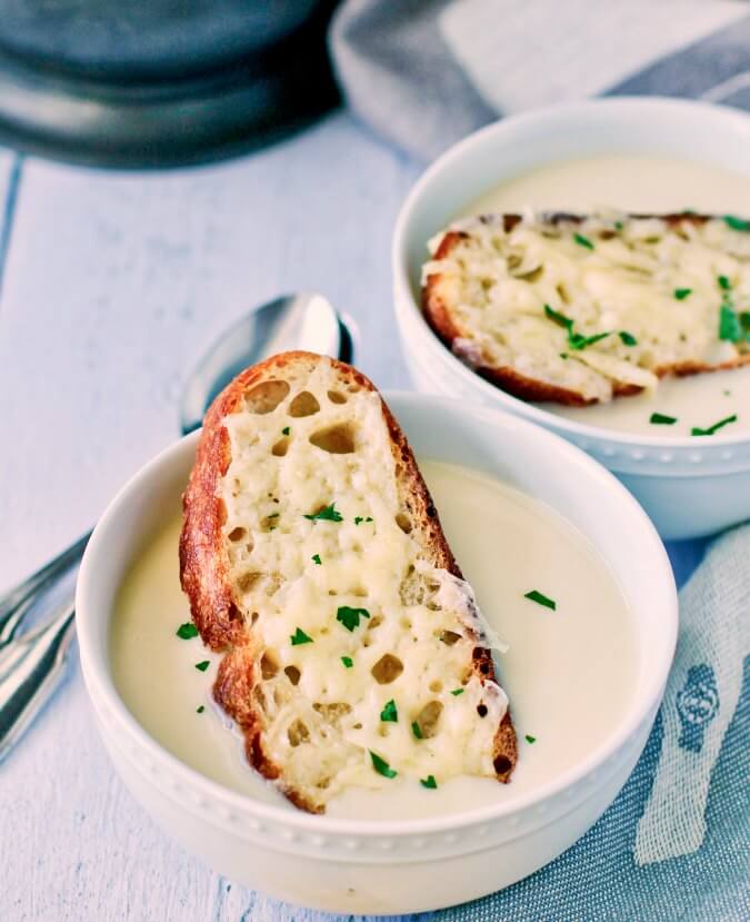 Garlic Soup with Gruyère Cheese Toast Karen's Kitchen Stories