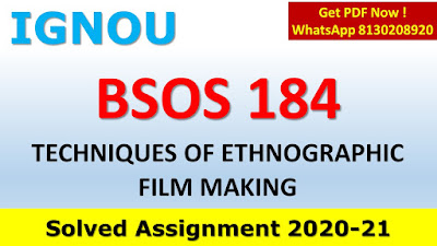 BSOS 184 Solved Assignment 2020-21