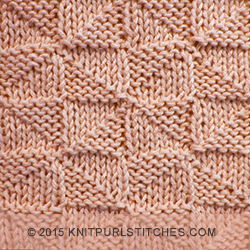 Pythagorean Triangle is created with knit and purl stitches. Reversible pattern looks identical on both sides.