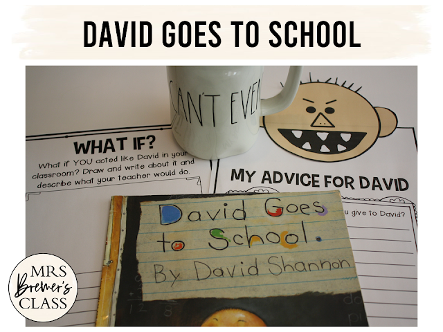 David Goes to School book study activities unit with Common Core aligned literacy companion activities and craftivity for Kindergarten and First Grade