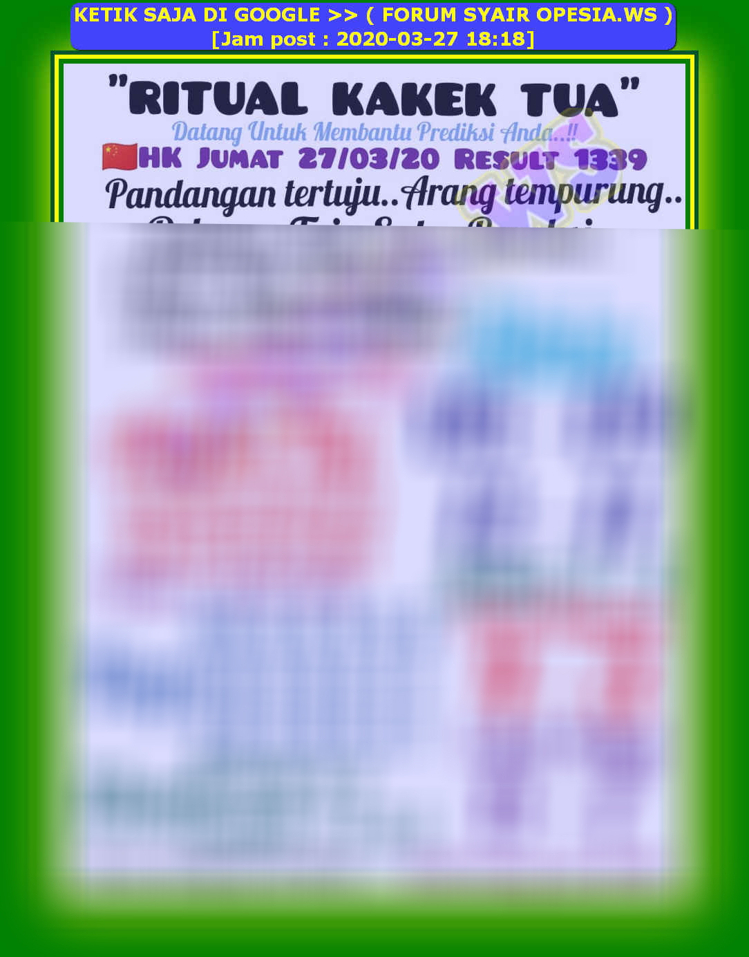 1 New Message Kode Syair Hongkong 27 Maret 2020 Forum Syair Togel Hongkong Singapura Sydney