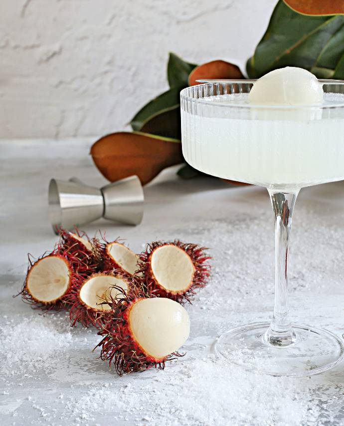 Hungry Couple Sparkling Rambutan Gibson Cocktail