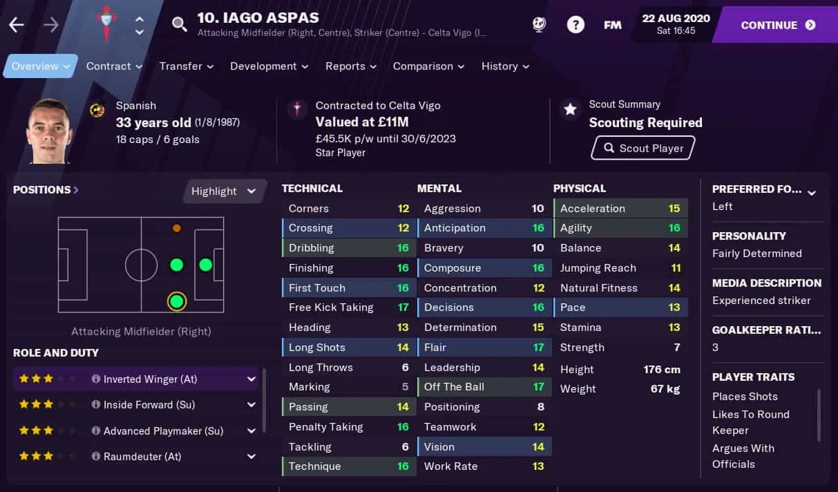 Iago Aspas Football Manager 2021