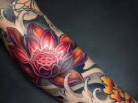 Black Lotus Flower Tattoo Sleeve