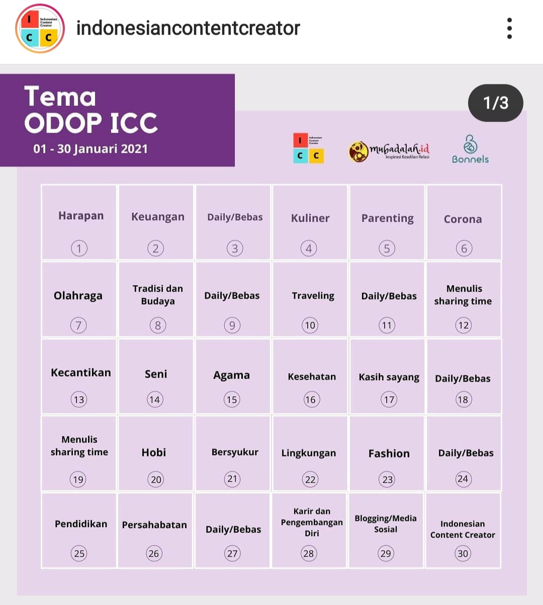 Tema 30hari menulis Odop icc