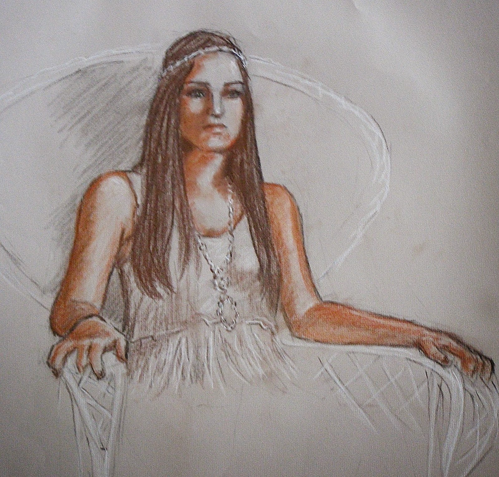 Carmen Beecher Kayla, 18x20 Pastel Life Drawing