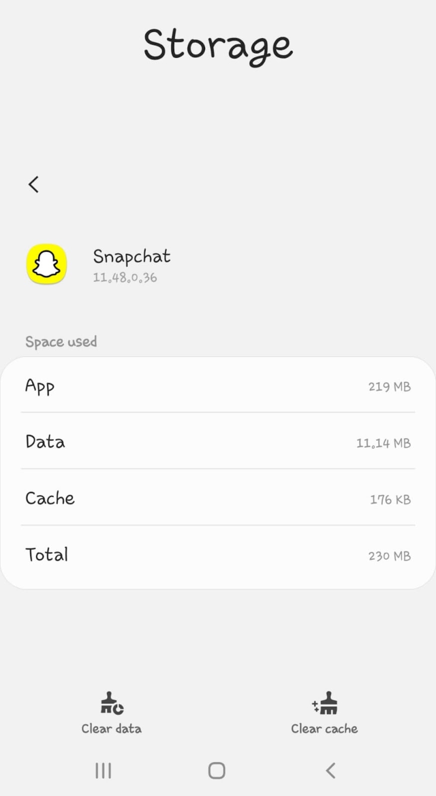 Clear cached data of Snapchat