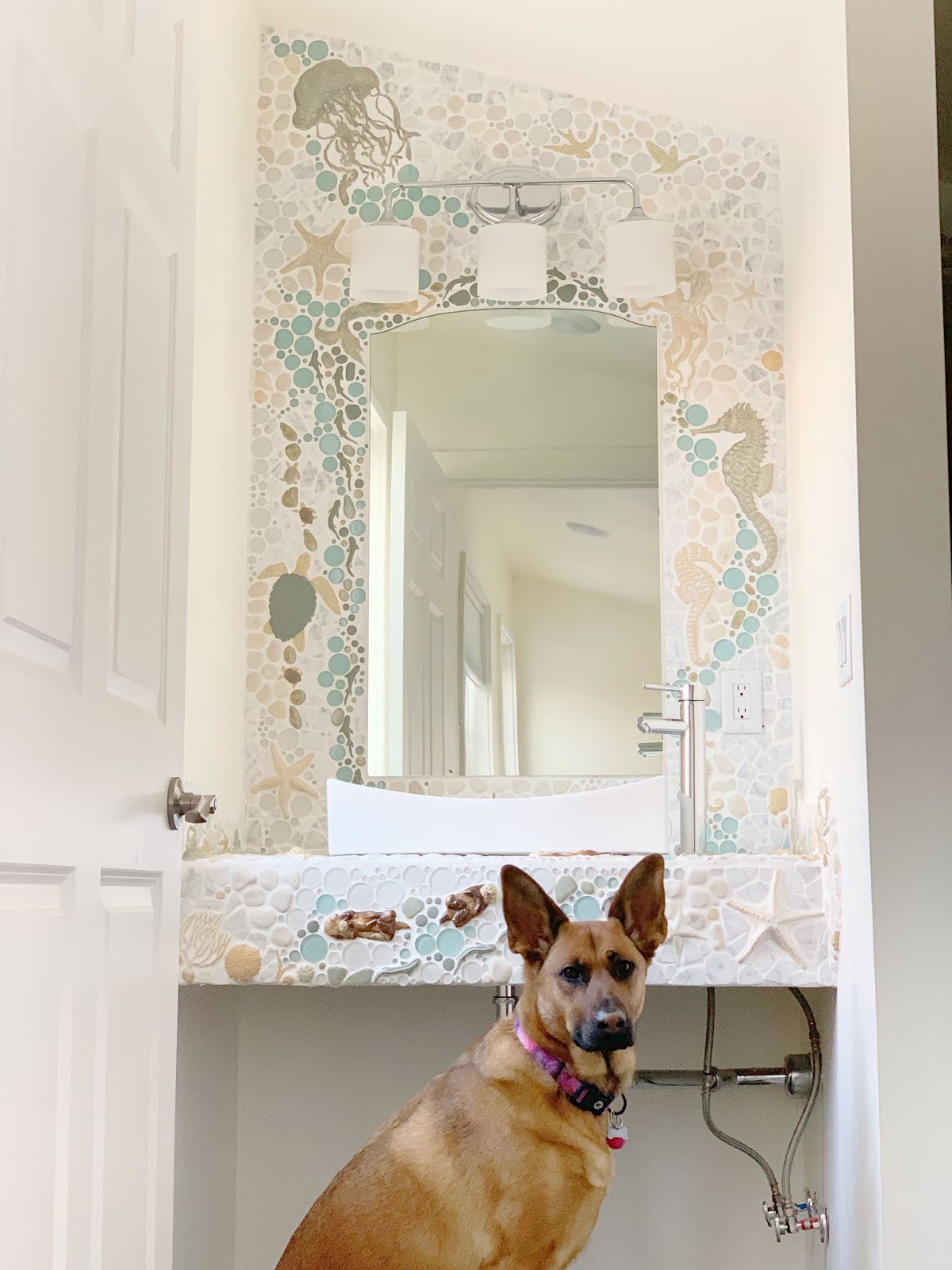 The Wet Dog Blog A Closer Look Custom Nautical Bathroom Counter Custom Nautical Bathroom Counter