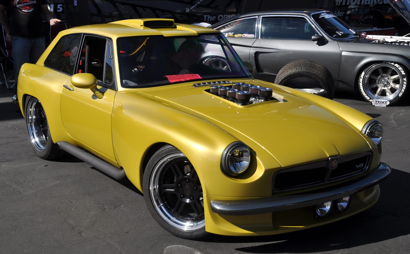 Just A Car Guy Tred Wear brought a hot rodded MG