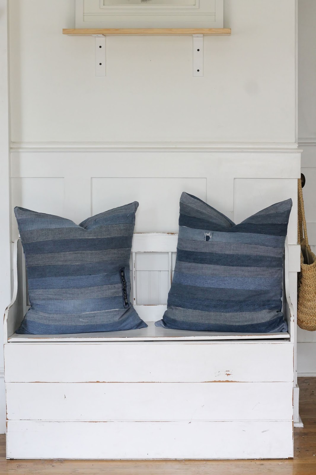 How to recycle your old denim jeans into stylish throw pillows The