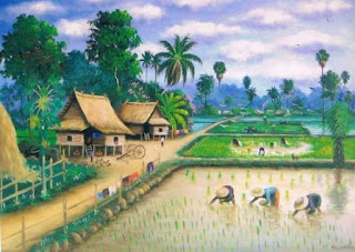 Lukisan Pemandangan Sawah