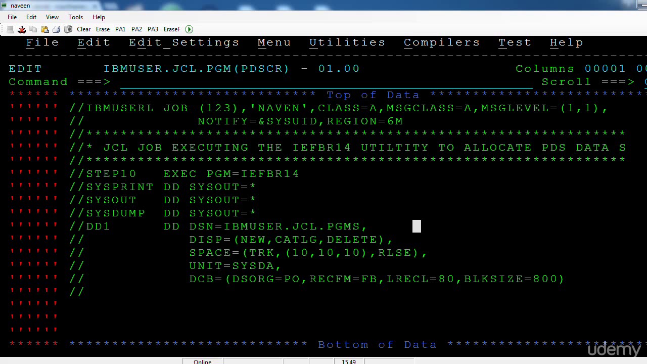 Utilitário z/OS IEBGENER e IEBCOPY Adabas Mainframe