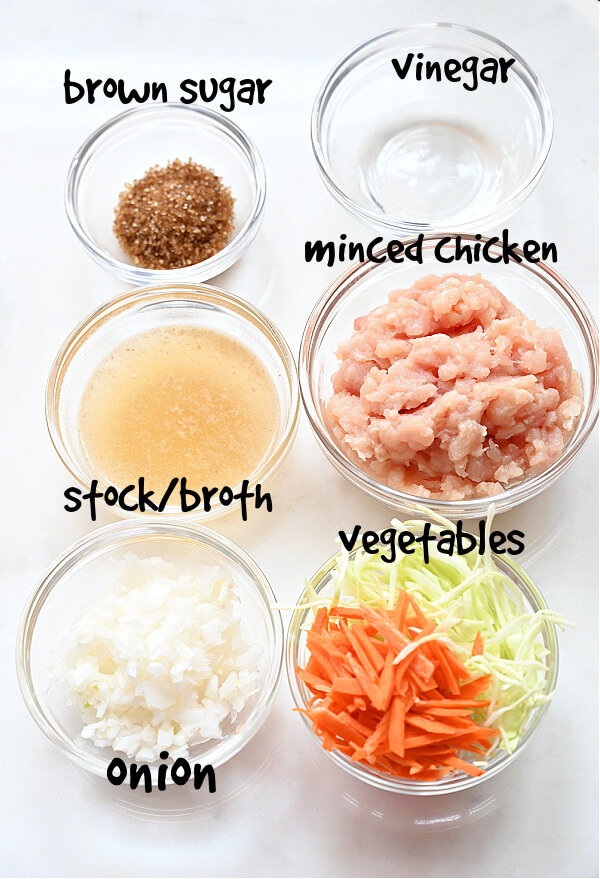 ingredients to make thai chicken lettuce wraps