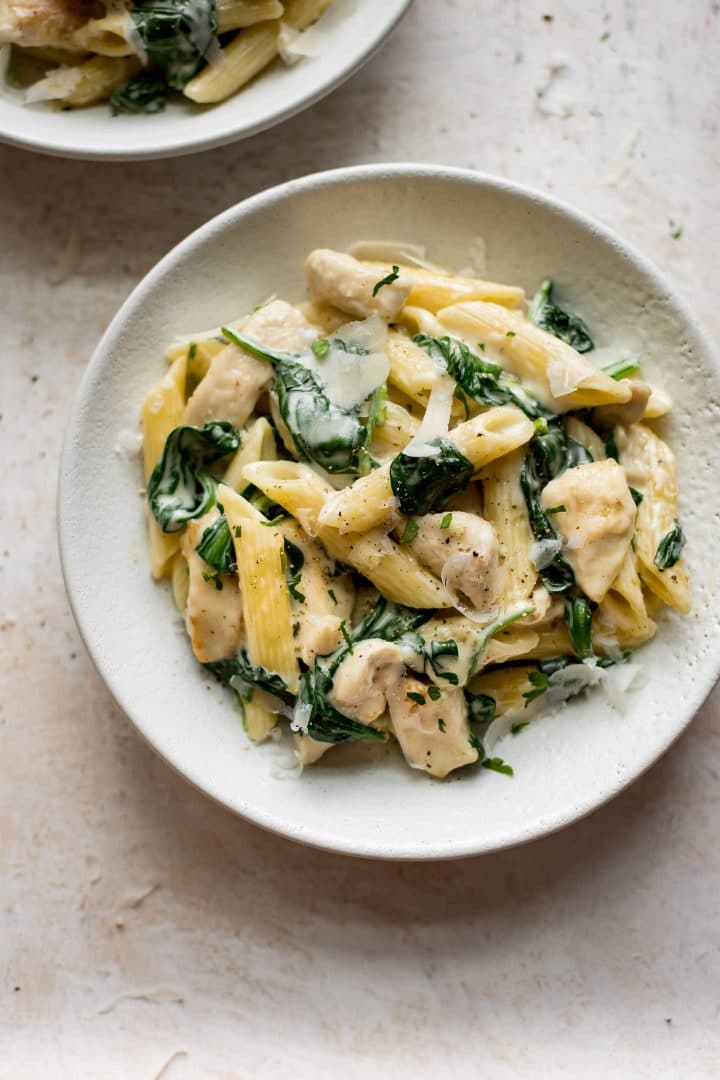 Creamy Chicken Spinach Pasta