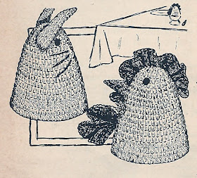Crocheted Egg Warmer Pattern, Rooster & Bunny