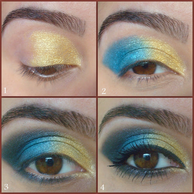 Girlene Meron: Passo a passo: Maquiagem azul com dourado