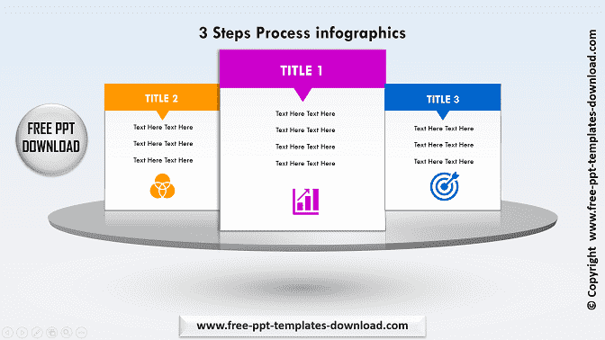 3 Steps process infographics Light