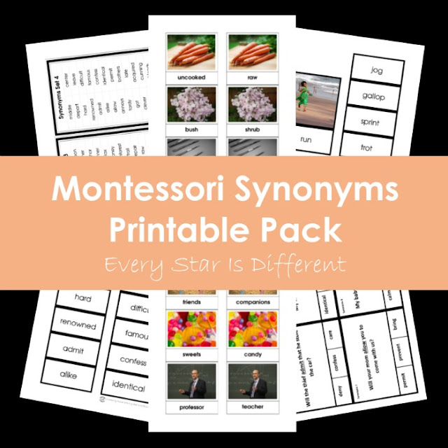 Montessori Synonyms Printable Pack
