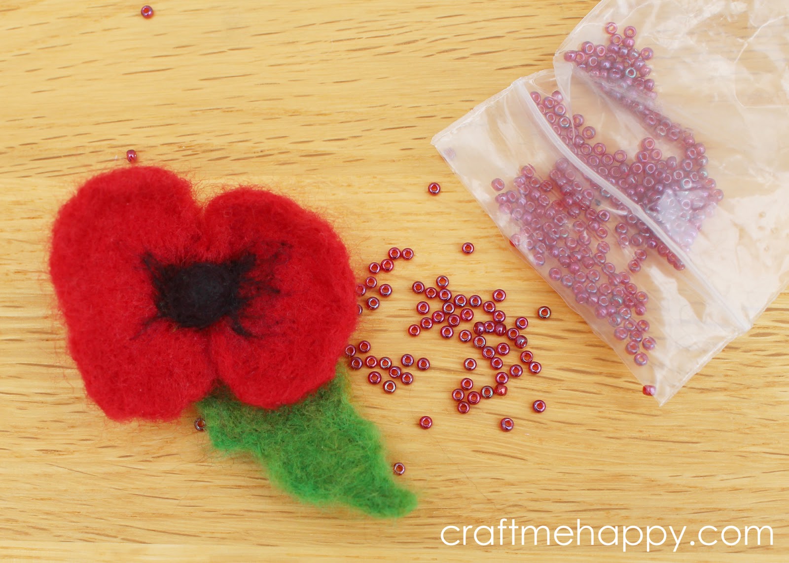 Needle Felted Remembrance Day Poppy Craft me Happy! Needle Felted