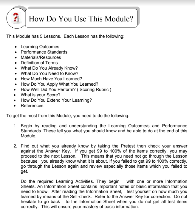 Download TLE Dressmaking/Tailoring Learning Module Grade 78