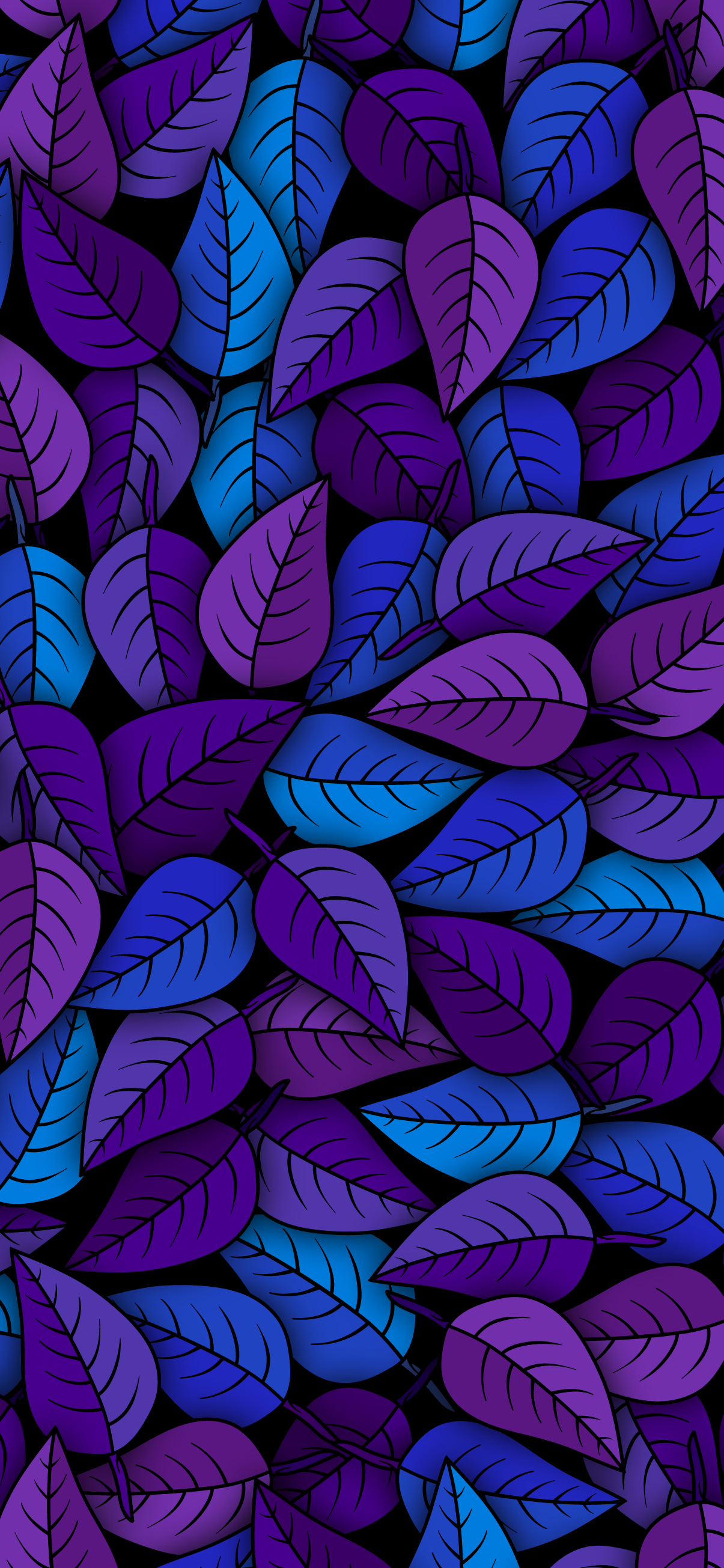 LEAF PATTERN FOLIAGE BLUE PURPLE aesthetic