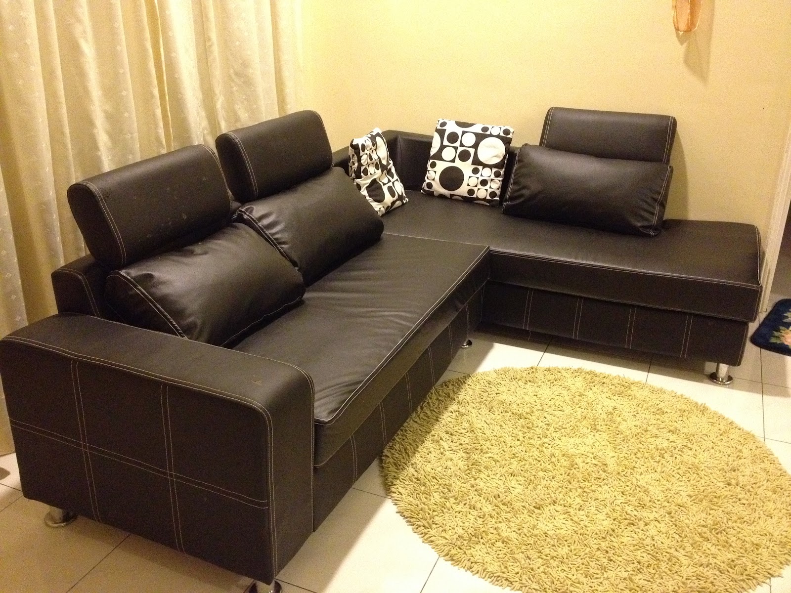 l type leather sofa set