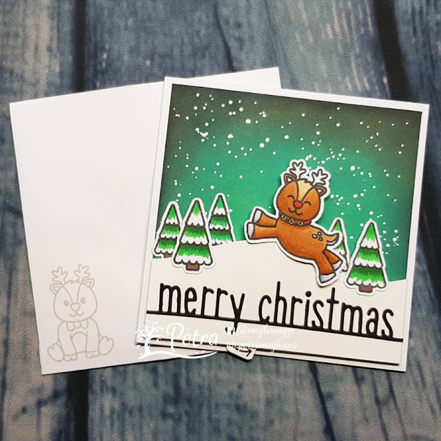 Sunny Studio Stamps: Gleeful Reindeer Customer Card by Petra Meijboom