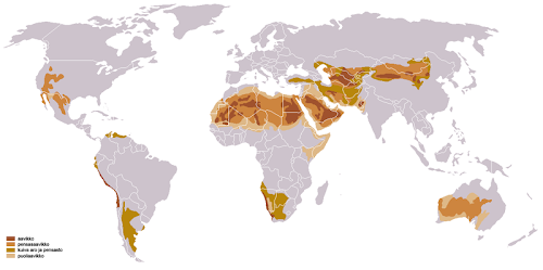 mapa dos desertos do mundo