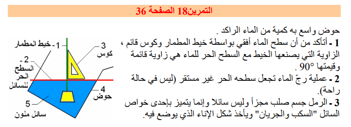 حل تمرين 18 صفحة 36 فيزياء للسنة الأولى متوسط الجيل الثاني