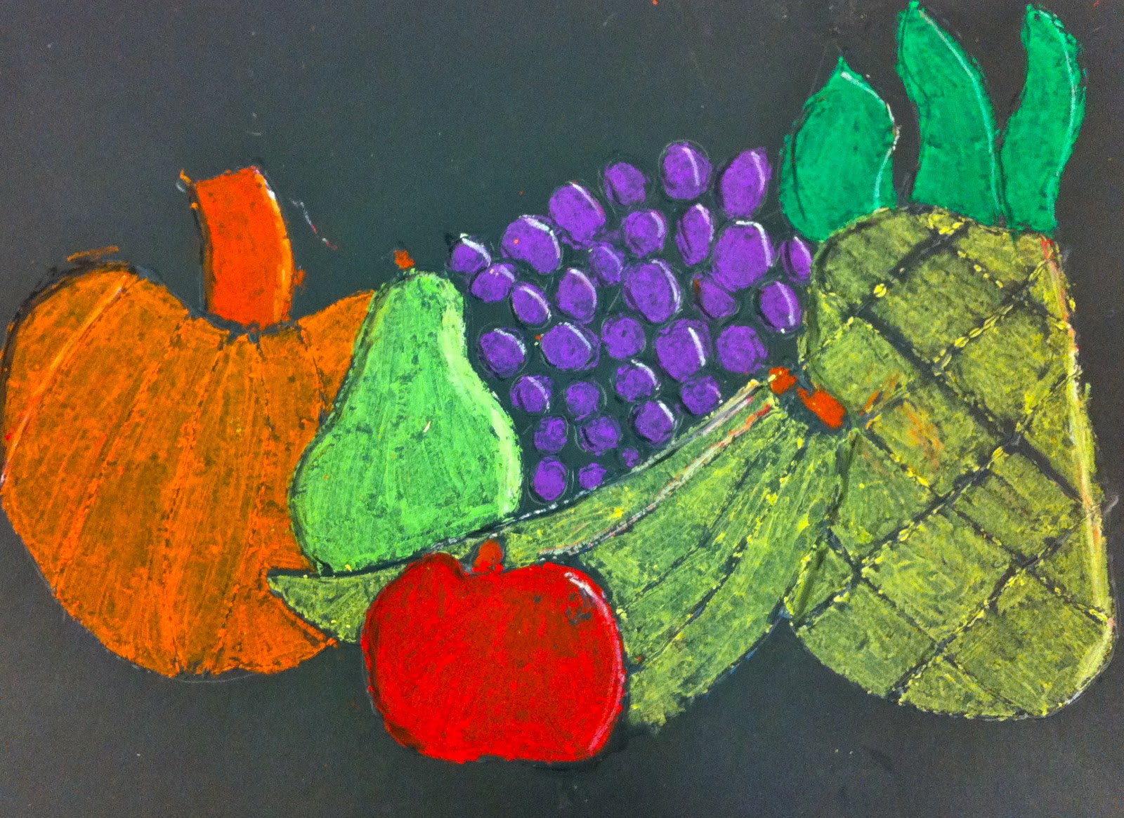 Expression of Imagination "Glue & Pastel Harvest" by Sixth Grade