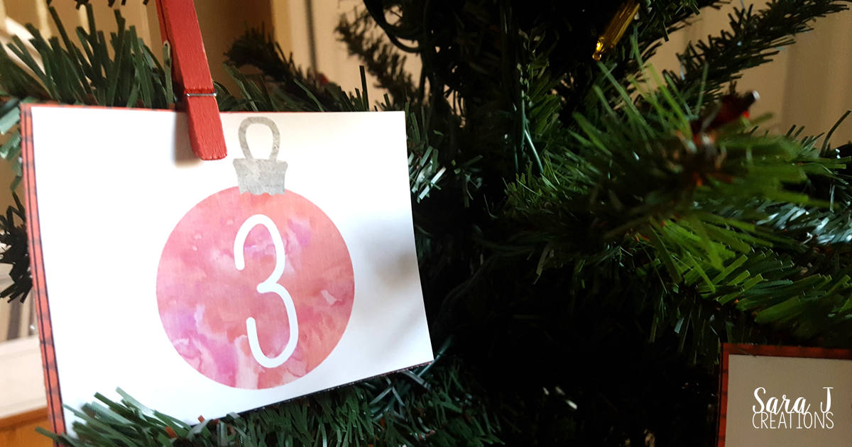 Free DIY printable Advent Calendar for counting down to Christmas as a family