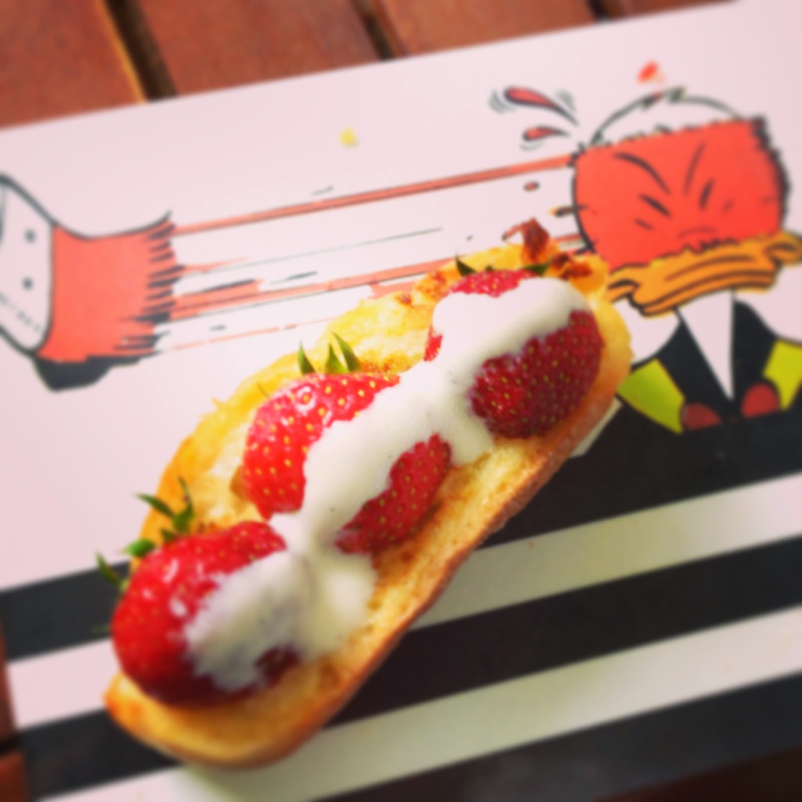 Craving for Food in Germany French toast topped with strawberry and