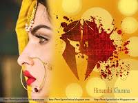 himanshi khurana, bigg boss 13 contestants, wallpaper hd, unbeatable [side face] hd pic free download in lemon yellow dress with maang teeka [tika]