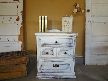 Shabby Chic White End Table-$95