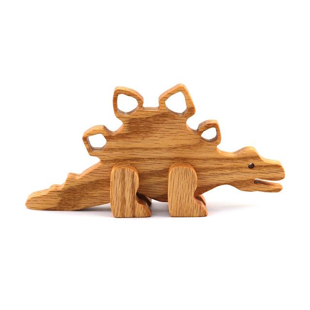 Handmade Wooden Toy Dinosaur Stegosaurus