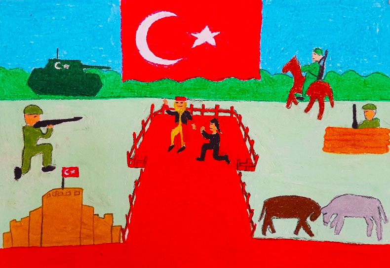 turk bayragi resimi cizme yarismasindaki gorseller 10